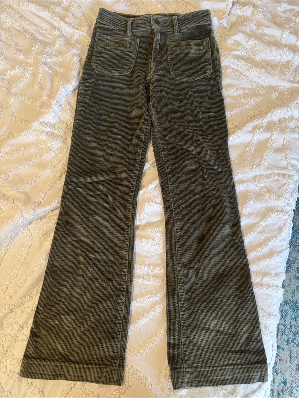 Prana Women’s Corduroy Flared Jeans — Olive Green